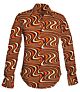 70er Retro Wavyline Hemd choco / orange 090