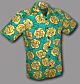 70er Retro buntes Herren FLOWER POWER Hemd