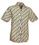 70er Retro Herren Kurzarm Hemd BLUMEN FLOWER POWER
