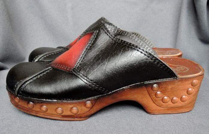 70er Jahre Damen Clogs Schuhe Neu Sch1 Retro Star De